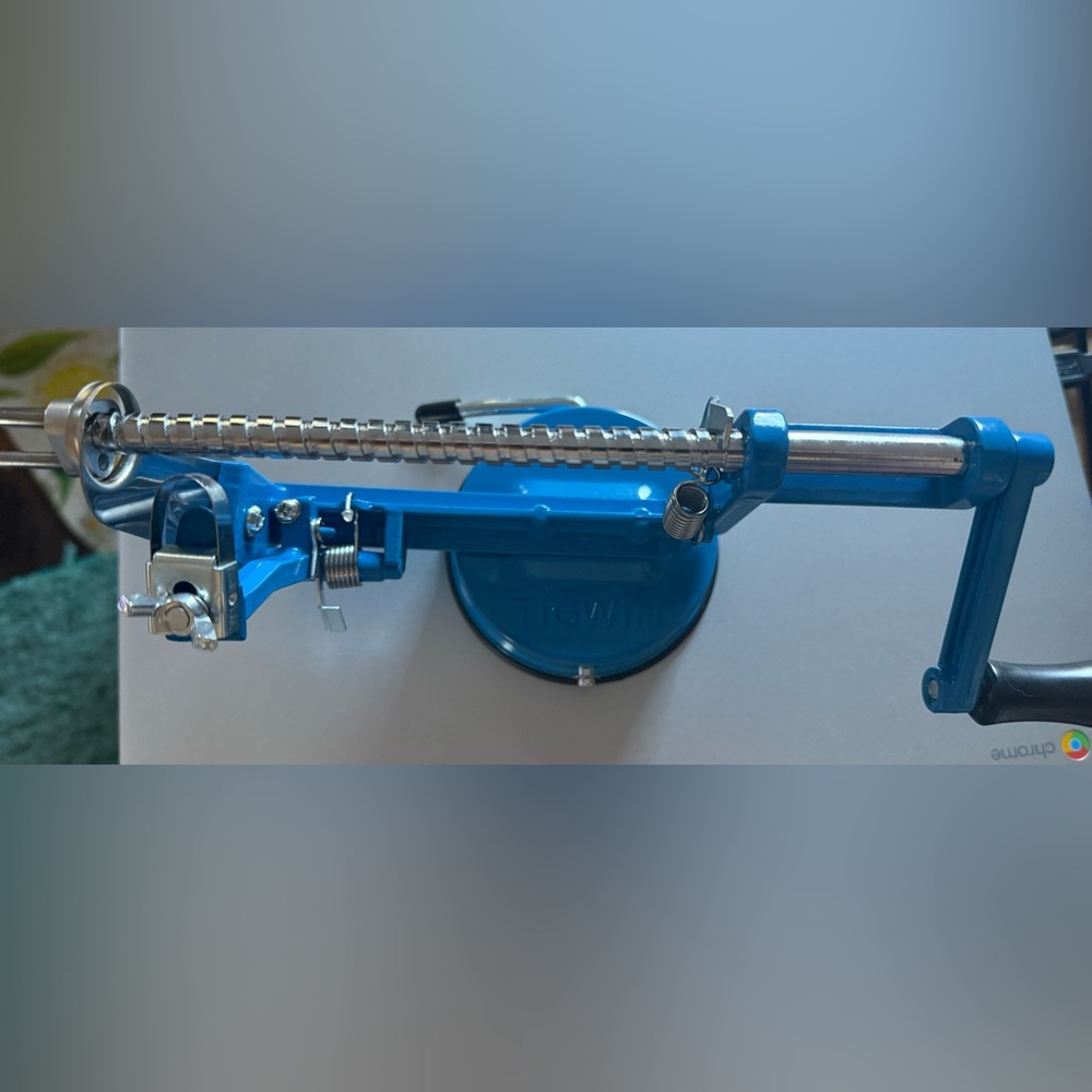 🔵 TIGWIN Blue Apple Peeler Corer Long Lasting Chrome Cast Magnesium Suction Base